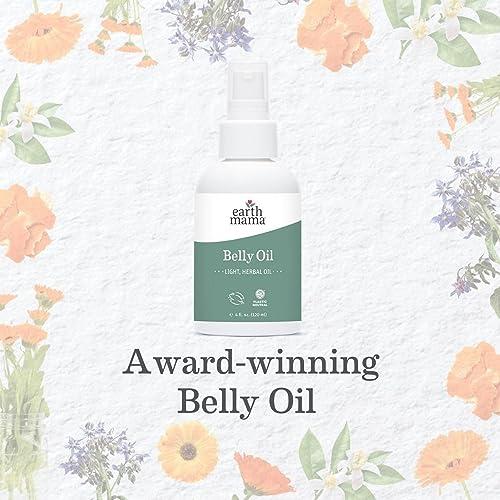 Earth Mama Earth Mama Belly Oil for Dry Skin | Calendula Skin Care Moisturizer Oil to Encourage Natural Elasticity and Help Prevent Stretch Marks During Pregnancy and Postpartum, 4-Fluid Ounce (3-Pack)