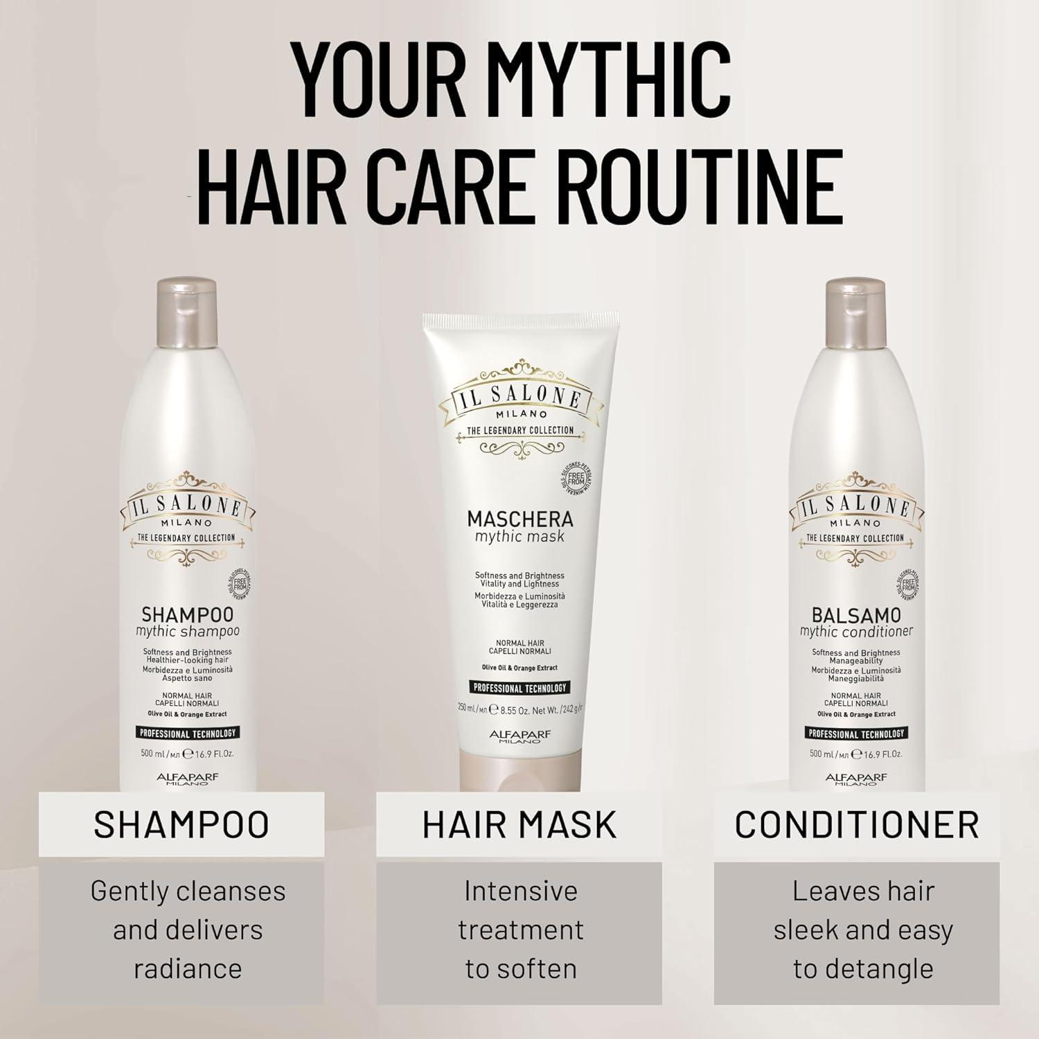 Il Salone Milano The Legendary Collection Alfaparf Il Salone Milano Professional Mythic Conditioner - Detangling Conditioner Formulated with Olive Oil + Orange Extract for Increased Shine and Manageability - Salon-Quality Hair Care (33.8 oz / 1000 ml)