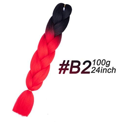 STREJHYT 5 Pcs Rainbow Shadow Braiding Hair 24 Inch Jumbo Braids For Braiding Weave Box Braids Hair Extensions Pink Purple Blonde B2 24inches 1Pcs/Lot