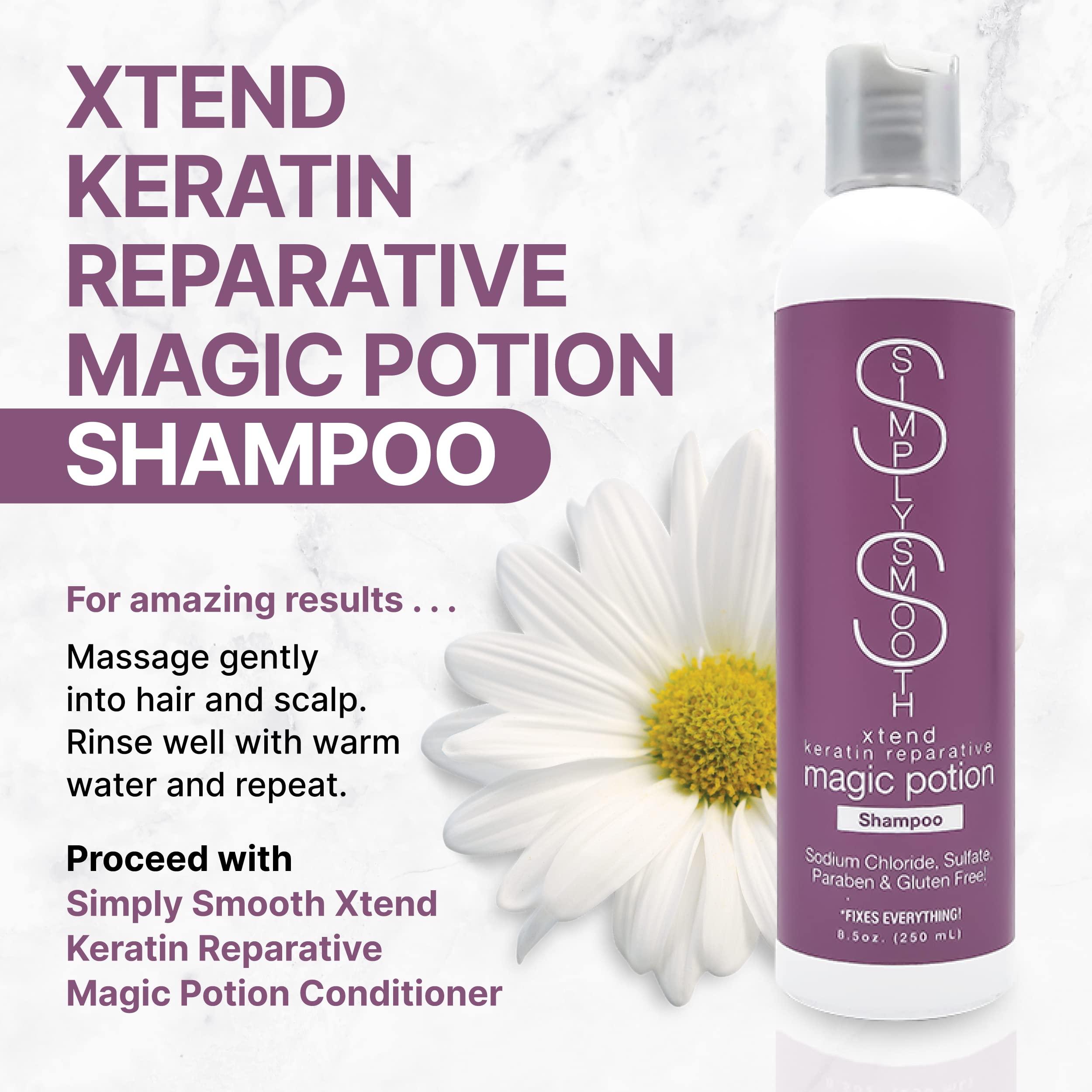 SIMPLY SMOOTH Simply Smooth Keratin Reparative Magic Potion Shampoo and Conditioner - Collagen Soothing Daily Haircare for All Hair Types with Anti-Breakage Benefits, 8.5 Oz