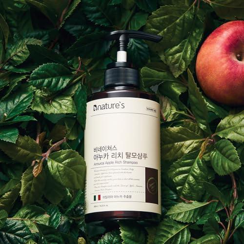 Bnature\'s Annurca Rich Hypoallergenic Hair Loss Relief Shampoo with Anuka Apple Extract. 16.23 FL OZ. Sensitive Scalp Care and Cleansing