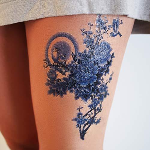 BETTERLINE Temporary Tattoos for Women and Girls - Flowers, Roses, Butterflies - Waterproof Fake Tattoos - Halloween Costume Cosplay (6 Large Floral Tattoos A - 6 Sheets)