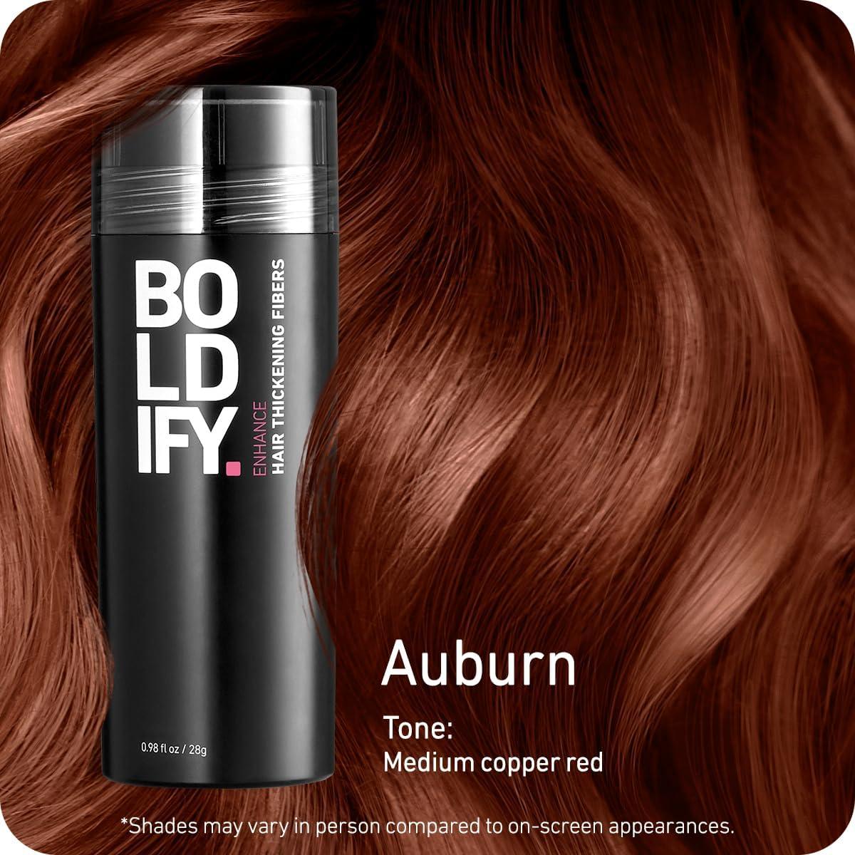 Boldify BOLDIFY Hair Fibers (28g) - Fill In Thinning and Fine Hair for an Instantly Fuller, Thicker Look - 14 Shades for Women & Men - Auburn
