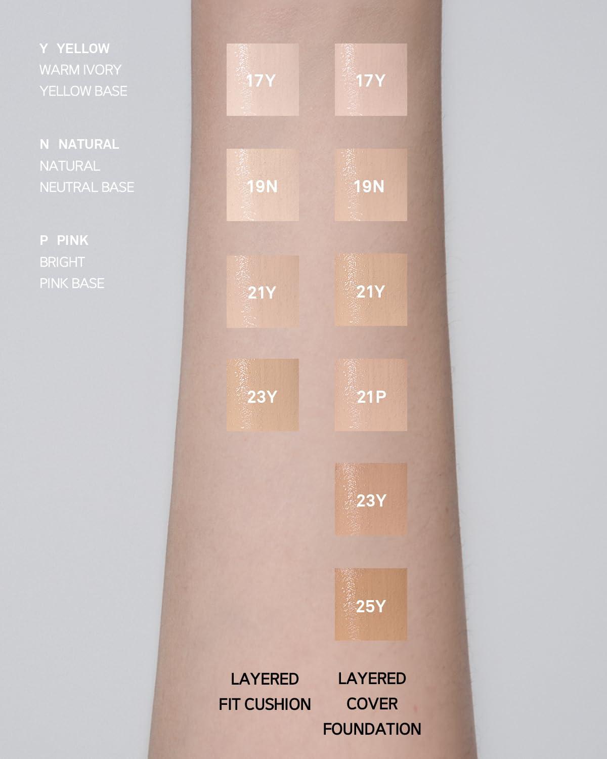 NAMING NAMING Layered Fit Cushion SPF 50+ PA+++ | Natural Glow, Long-lasting, Skin Fit Cushion, 12g (17Y)