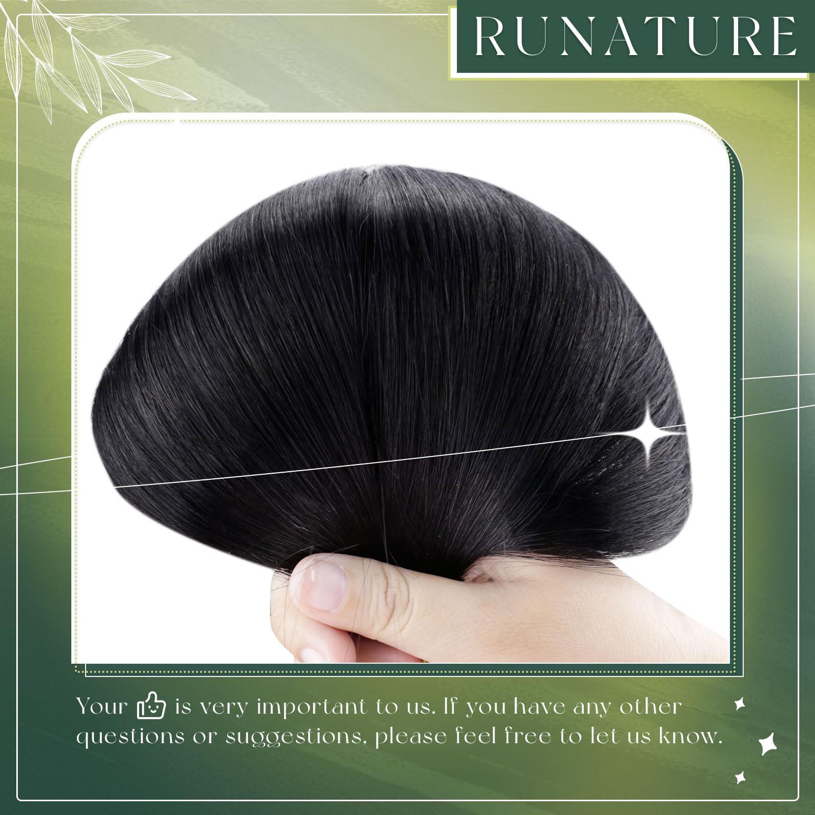 RUNATURE RUNATURE Nano Hair Extensions Human Hair 24 Inch Jet Black Nano Ring Hair Extensions Brazilian Straight Nano Bead Hair Extensions Human Hair Invisible Nano Human Hair Extensions Long 50g 50s