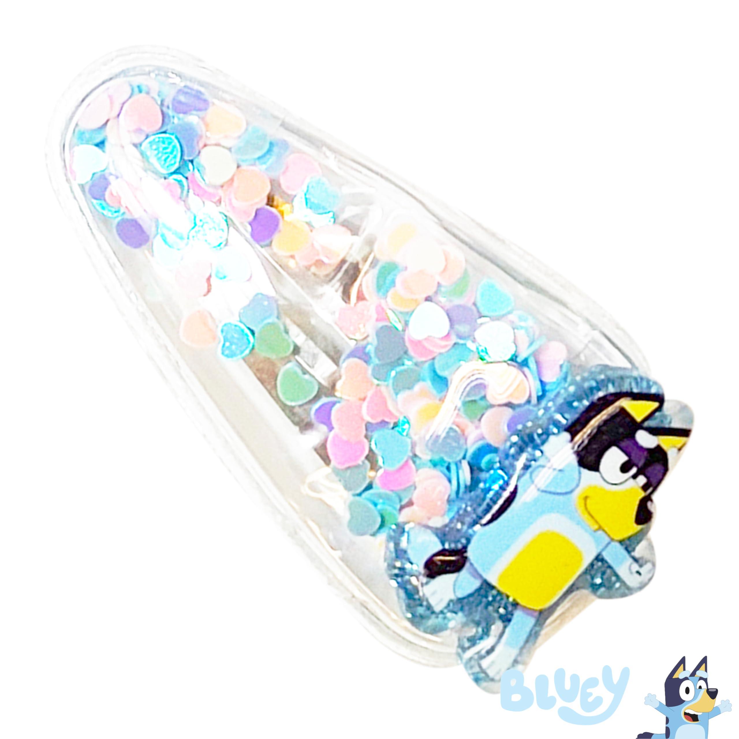 LUV HER LUV HER Bluey Hair Accessories For Girls, 6pc Cute Hair Clips with Favorite Bluey Character Charms, Magical Confetti Hair Clips, Ages 3+