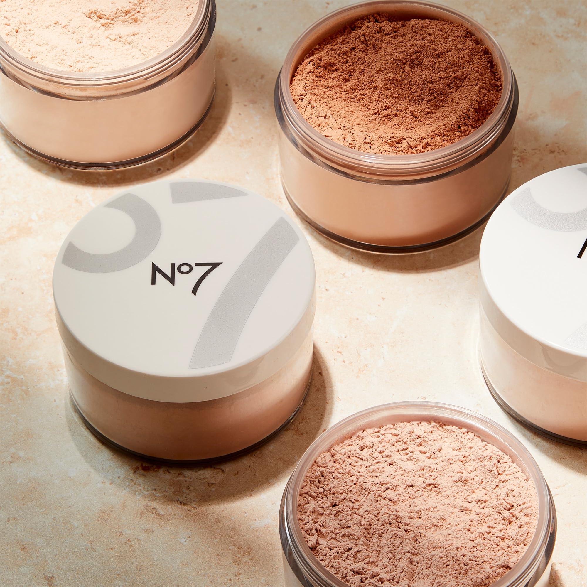 No7 No7 Flawless Finish Loose Powder - Medium Rich - Loose Finishing Powder - Makeup Setting Powder with Matte Finish for All Skin Tones - All Skin Types Including Oily Skin