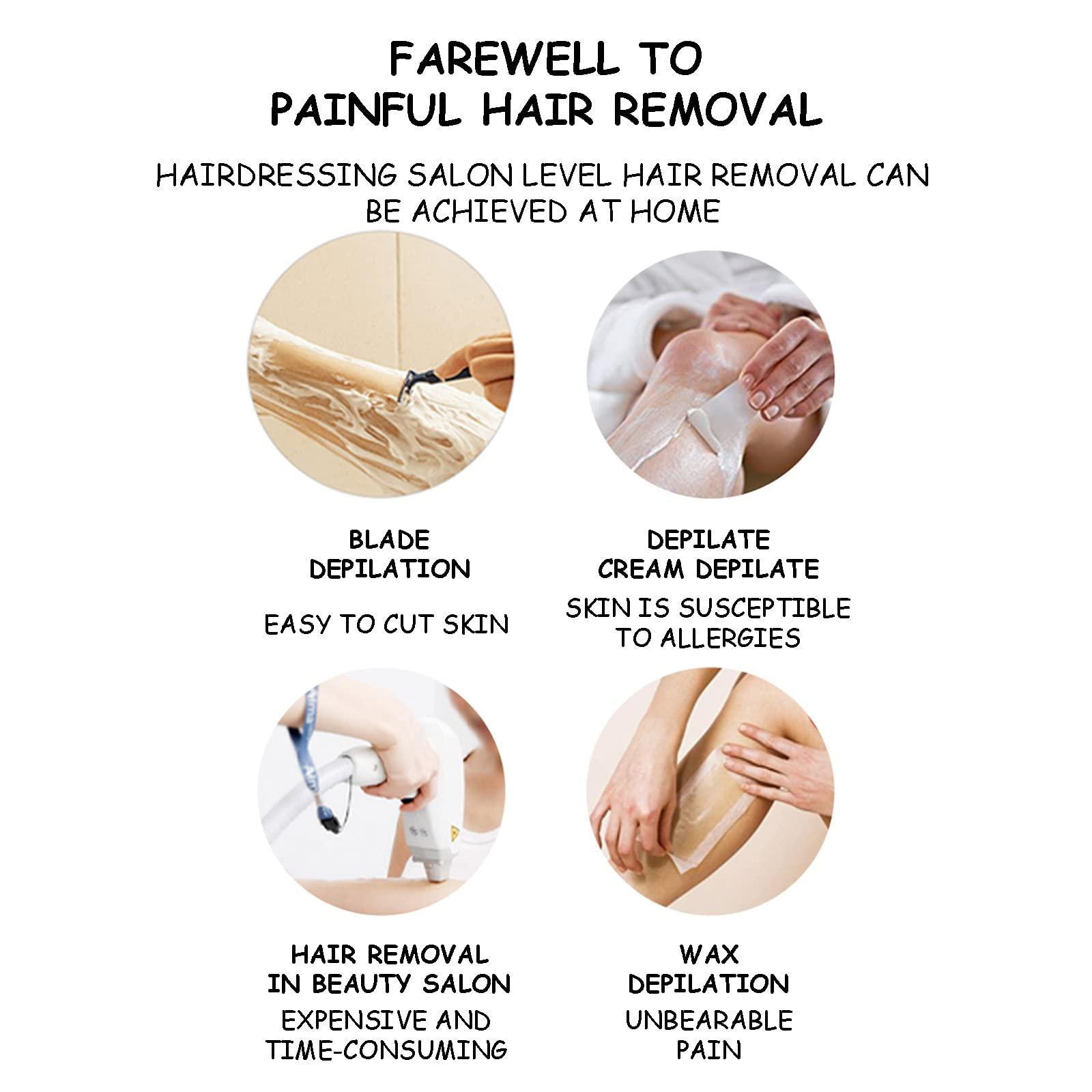 CGJLSM Painless Hair Removal Epilator, Physical Depilation Pad, Portable Exfoliating Tool for Leg Arm Back Lightweight Crystal Hair Eraser (White)