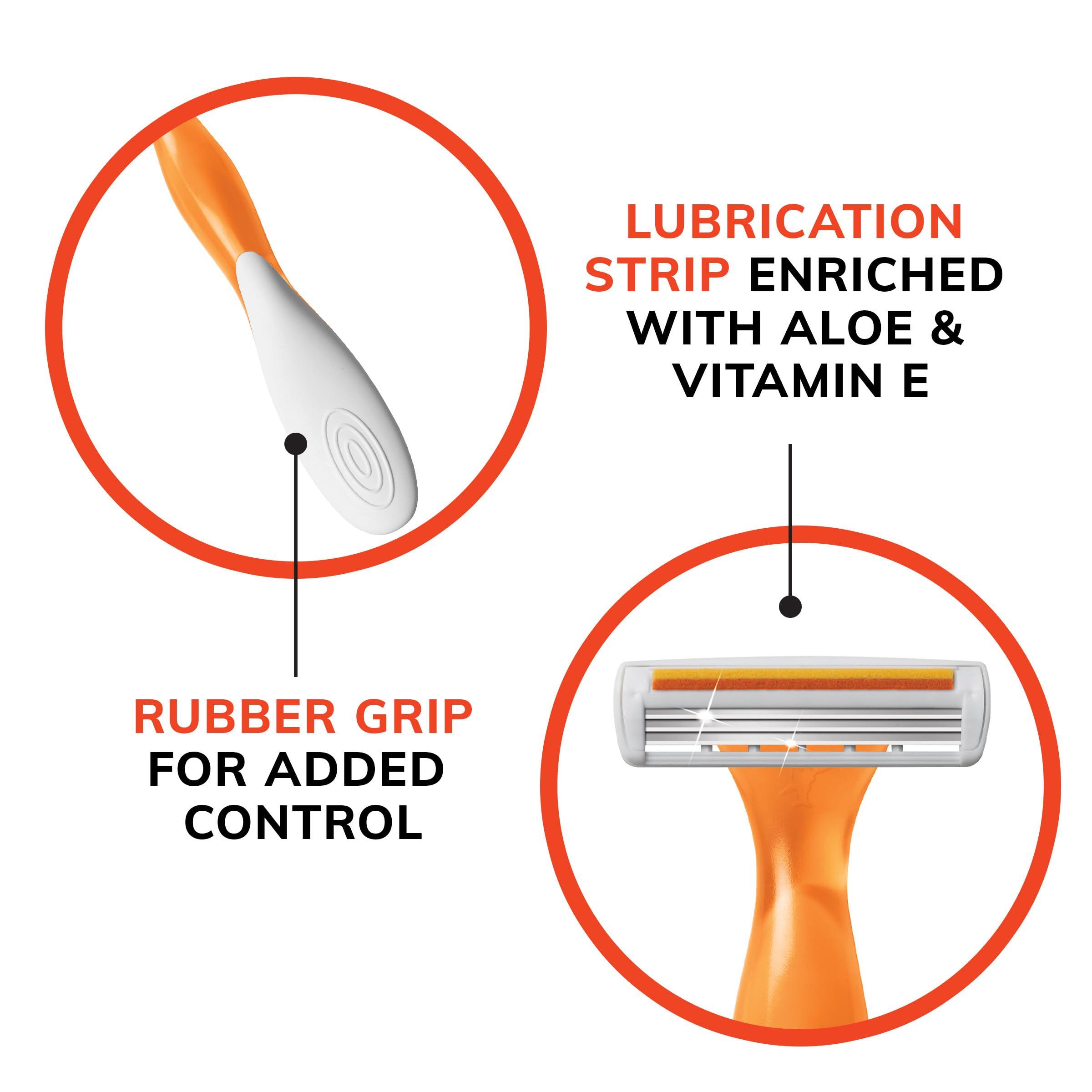 BIC BIC Soleil Smooth Women\'s Disposable Razors, 3 Blades With Moisture Strip For a Silky Smooth Shave, 4-Count