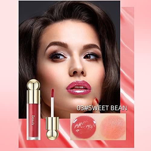 KQueenest Red Liquid Blush for Cheeks,KQueenest Soft Cream Blush,Matte Effect Natural Blush Tint with Dewy Finish Long-Wearing Cheek Tint Blendable Blush Oil for Face Makeup(Sweat Bean)