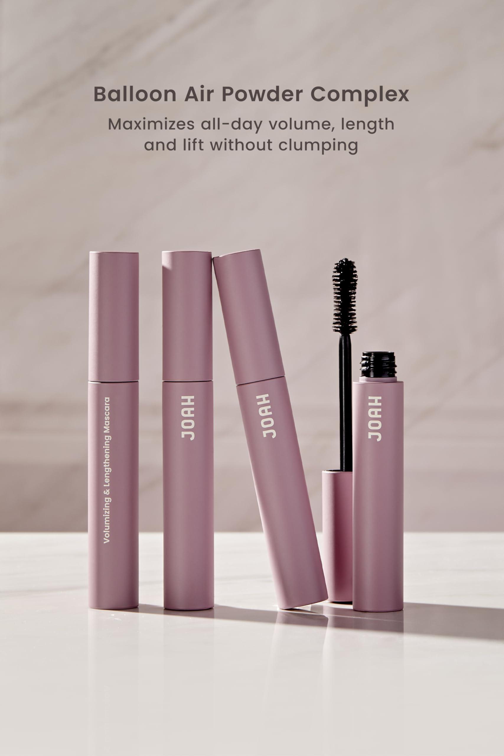 JOAH JOAH Lash UPrising Waterproof Volumizing & Lengthening Mascara, Washable, Paraben & Phthalate Free, Cruelty Free, Volume-Maximizing Spoolie Brush Applicator - Blackest Black