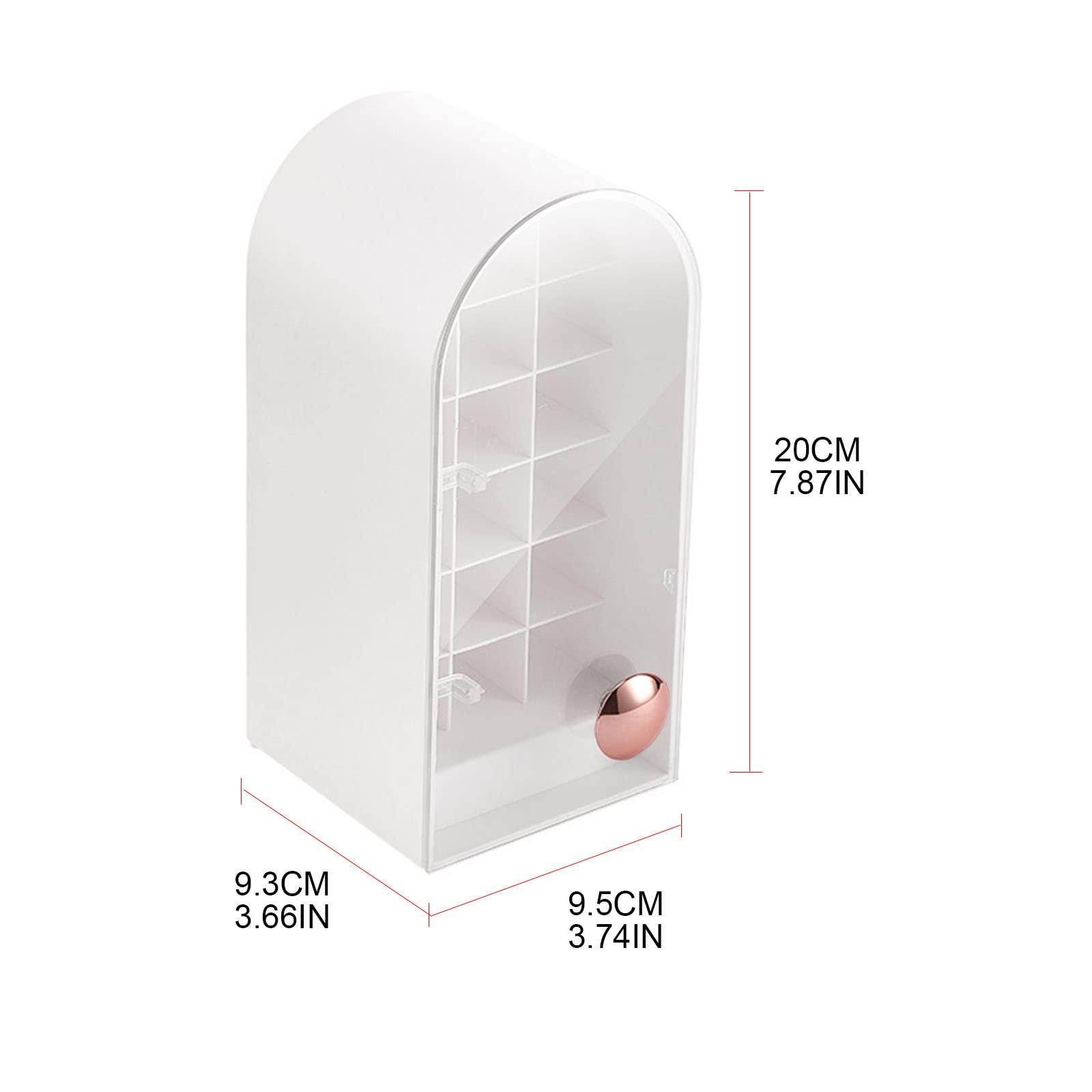 XANHOY XANHOY Cosmetic Organizer Storage Lipstick Organizer With Lid Dustproof Waterproof Lipsticks Dresser Holder Box For Case Counte Acrylic Lipstick Holder With Lid, White