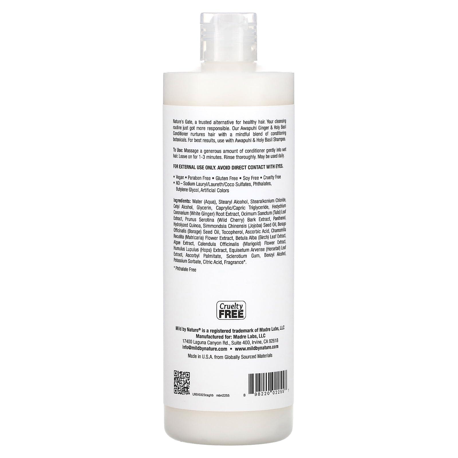 Nature\'s Gate Mild by Nature (Nature\'s Gate), Awapuhi Ginger & Holy Basil Conditioner for Fine Hair, 16 fl oz (473 ml)