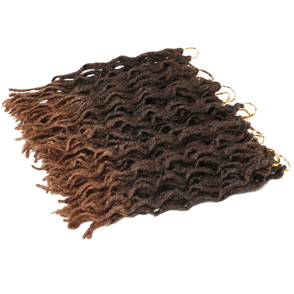 ZQIAN BEAUTY Faux Locs Crochet Hair 12 inch - 6packs/Lot Bo Faux Locs Crochet Hair Curly Dreadlocks Synthetic Faux Locs Braiding Hair Extensions ( 20 Roots/Pack ) #T1B/30
