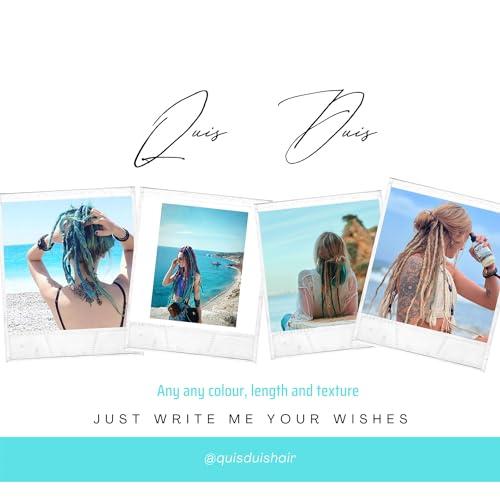 QUISDUIS Quisduis 30 Inch Arctic Blue Dreadlock Extensions, 40 Strands Synthetic Single Ended Dreads Thin Soft Crochet Dreads Extensions Hippie Style Dreadlock for Woman