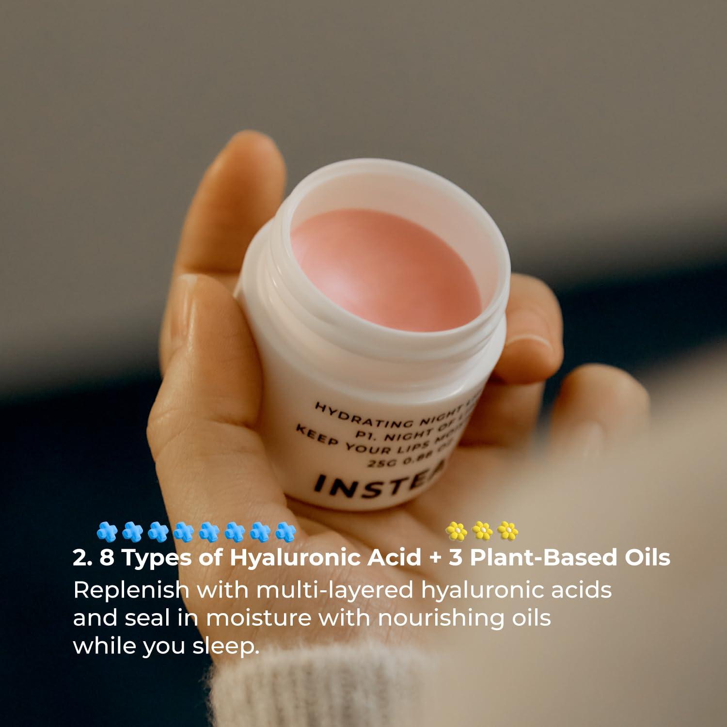 INSTEAD Hydrating Night Lip Mask - Moisturizing Lip Treatment to Restore and Soothe Dry Chapped Lips Overnight 0.88 oz.