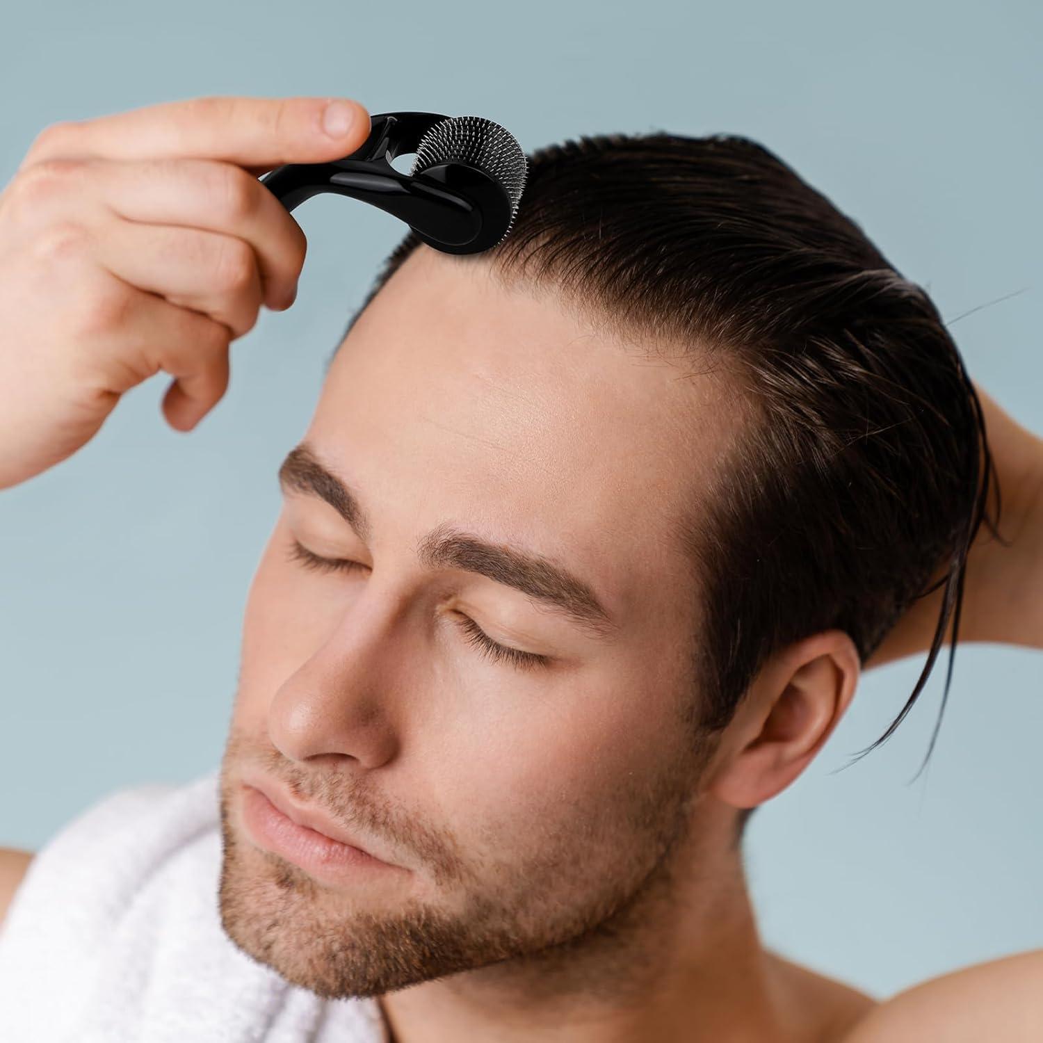 Generic Generic Derma Roller Microneedle Roller for Face Skin, Microdermabrasion Dermal Roller Microneedling Roller for Women Men Tools, 0.25, Black