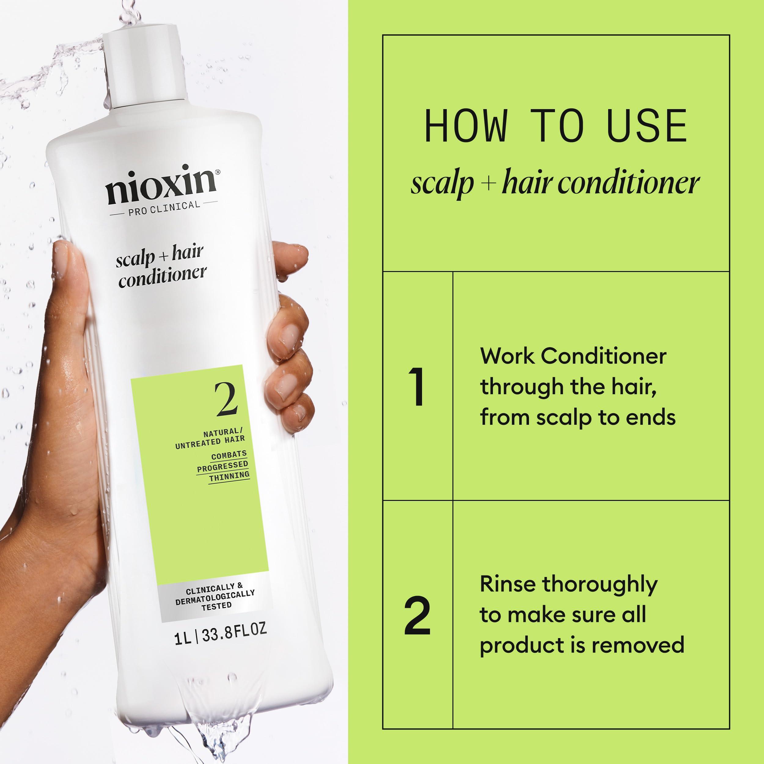 Nioxin Nioxin System 2 for Natural Hair with Progressed Thinning Cleanser Shampoo and Scalp Therapy Conditioner