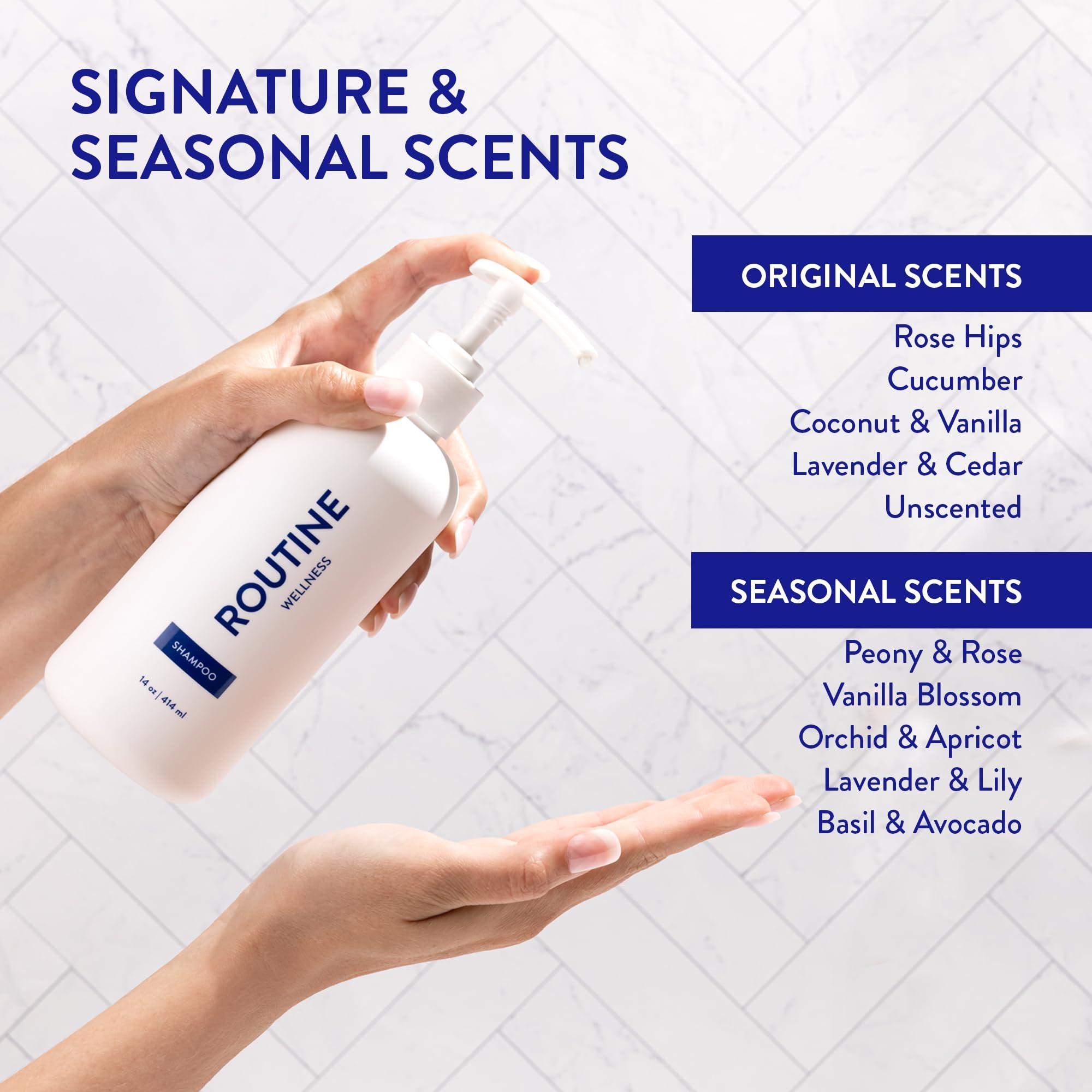 Routine Wellness Routine Wellness Anti-Thinning Shampoo and Conditioner Set for Thinning Hair - Biotin DHT Blocker Women & Men - Color Safe Shampoo for Hair Loss & Healthier Growth - Unscented (Pack of 2)