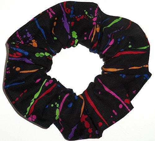 Scrunchies by Sherry made with cotton fabric 4 Neon Rainbow Floral Peace Signs Fabric Hair Scrunchies Scrunchie handmade by Scrunchies by Sherry