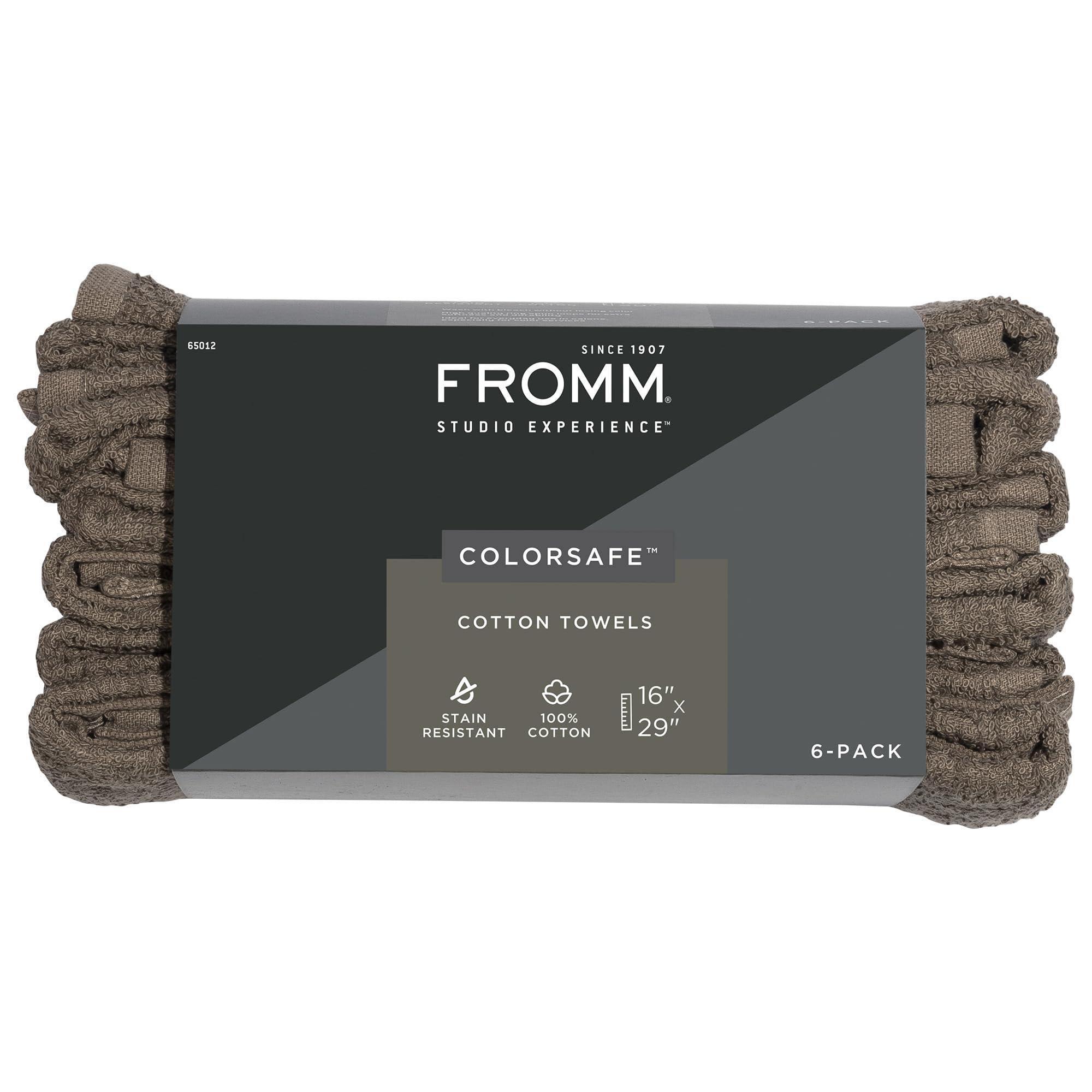 Diane Fromm ColorSafe 100% Cotton Bleach Proof Salon Hair Towels, for Hairstylists, Barbers, Spa, Gym, Absorbent and Stain-Resistant Brown Towels for Drying Long, Curly, or Wavy Hair, 16\" x 29\", 6 Pack