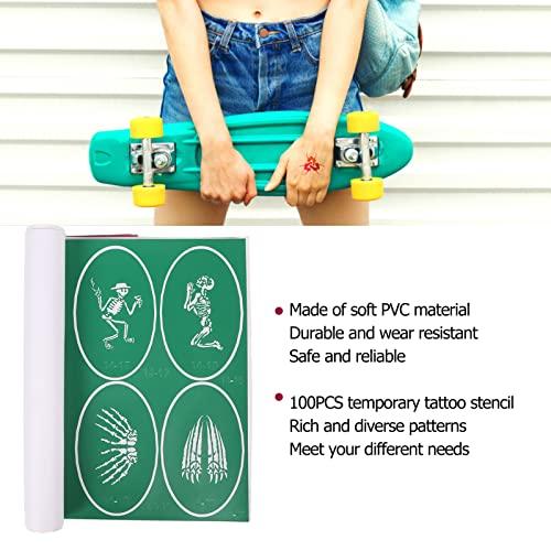 LBEC Temporary Tattoos Stencils, Professional Exquisite Reusable Temporary Tattoo Stencil Book for Face (Book 14)