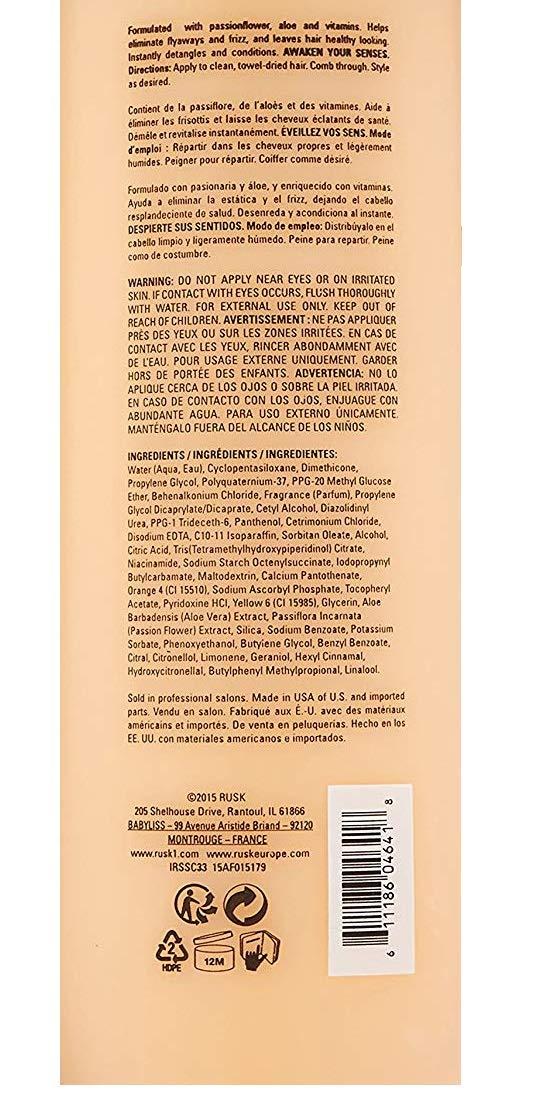 RUSK RUSK Sensories Smoother Passionflower and Aloe Leave-In Smoothing Conditioner, Provides Shine, and Body, 35 oz.