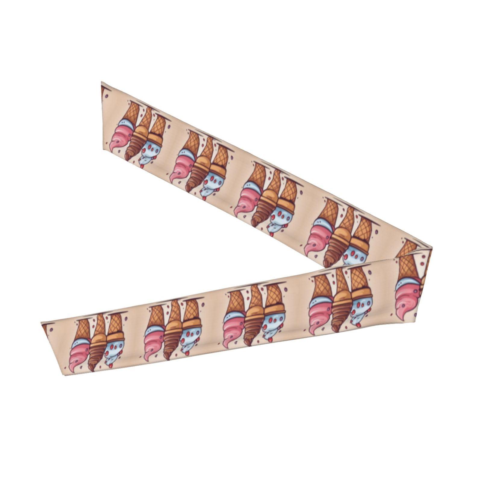 WZYWHJ WZYWHJ cartoon ice cream cone Prints Headbands,Sports Head Tie,Headband for Men and Women,Hair Band for Running Workout Football