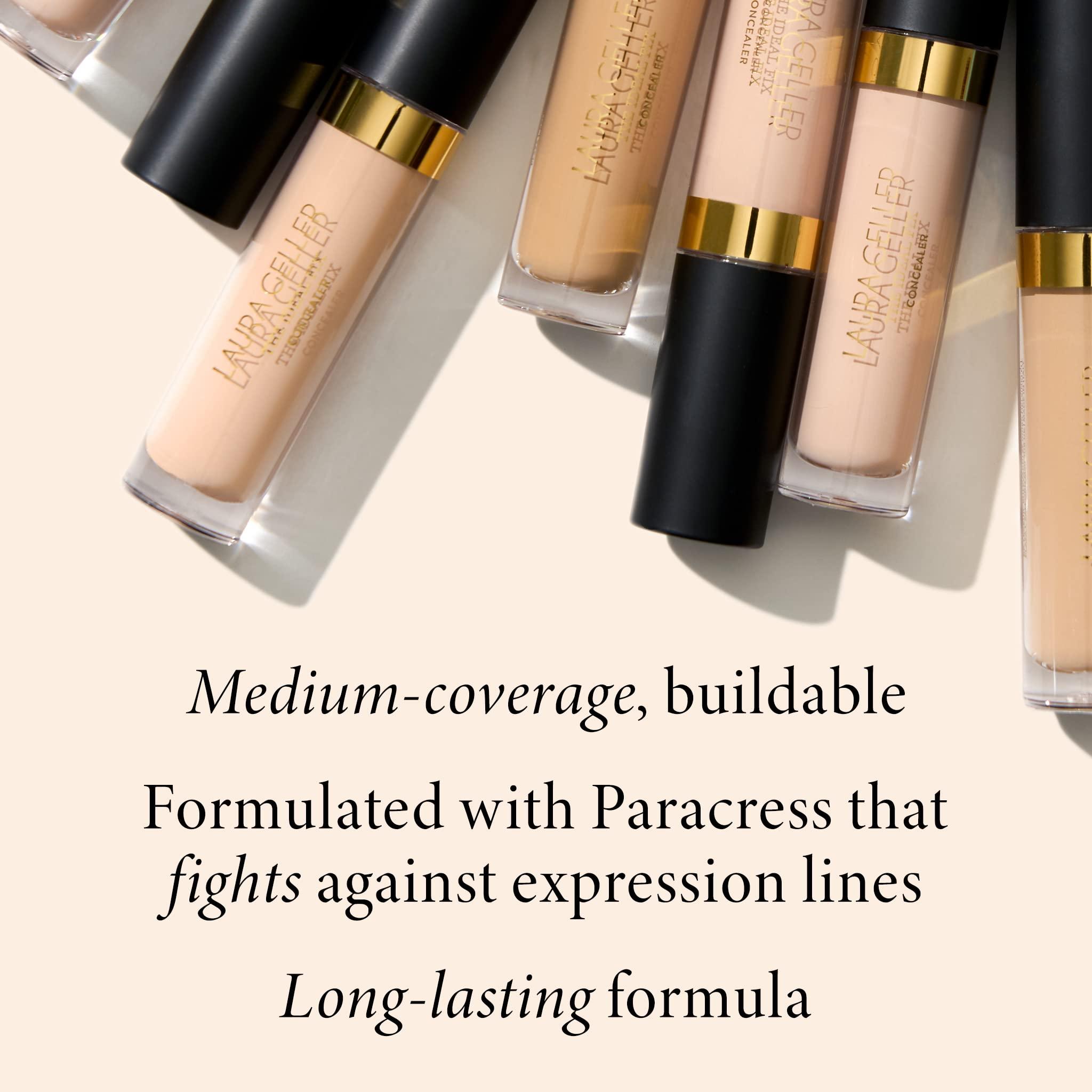 LAURA GELLER NEW YORK LAURA GELLER NEW YORK The Ideal Fix Concealer - Porcelain - Buildable Medium to Full Coverage Liquid Concealer - Covers Under Eye Dark Circles & Blemishes - Long-Lasting