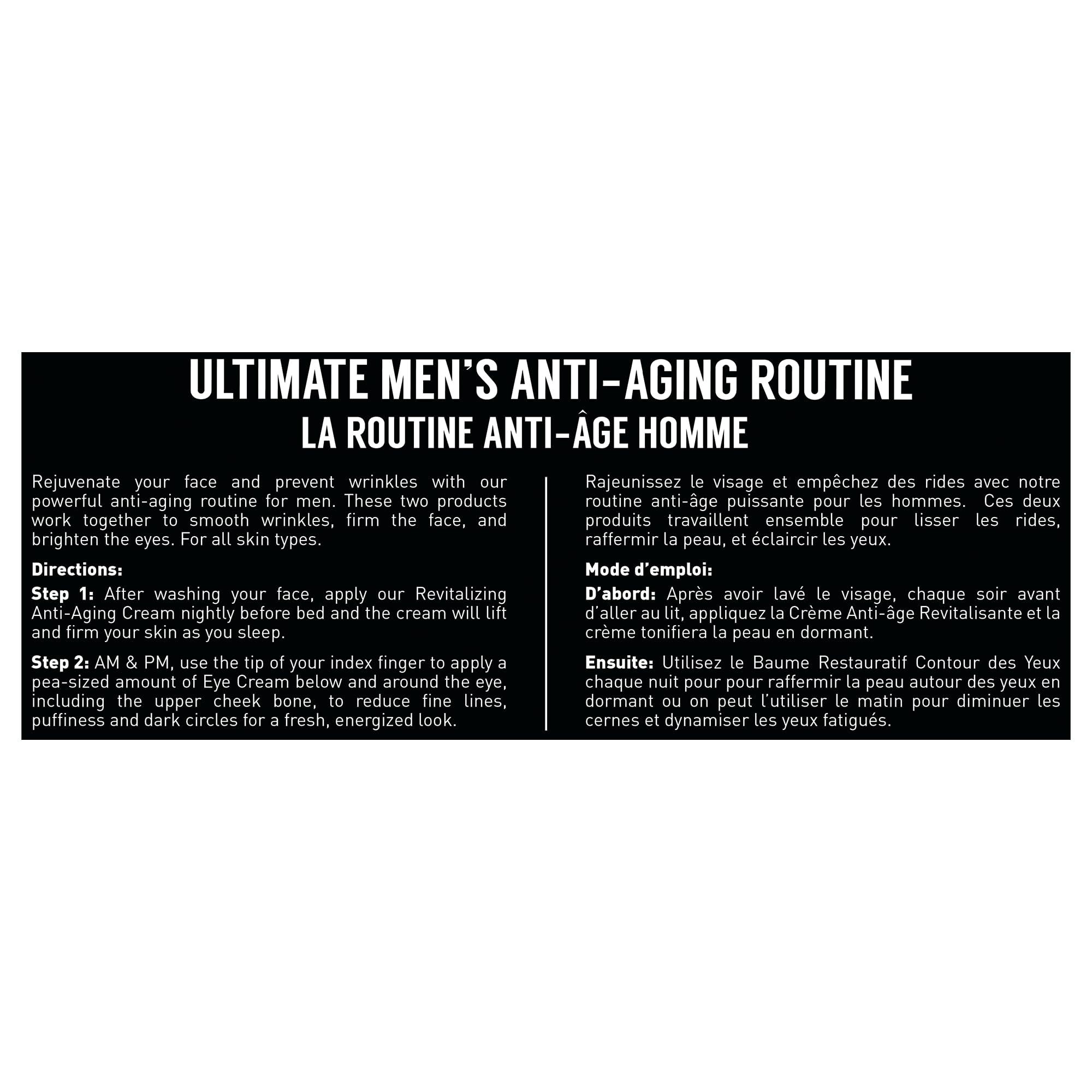 Brickell Men's Products Brickell Men\'s Ultimate Anti-Aging Routine, Anti-Wrinkle, Night Face Cream and Eye Cream to Reduce Puffiness, Wrinkles, Dark Circles, Under Eye Bags, Natural and Organic, Scented