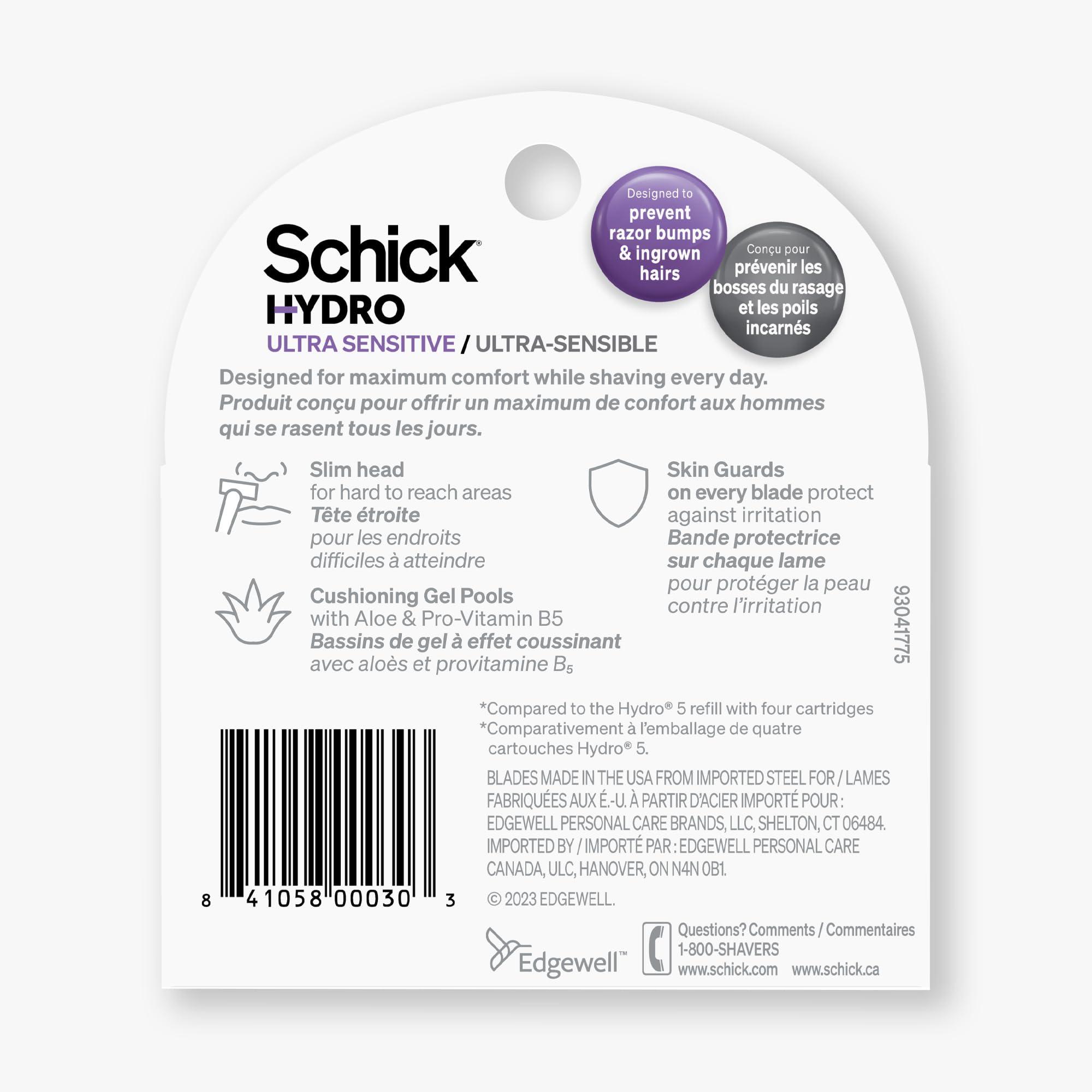 Schick Schick Hydro Ultra Sensitive Razor Refills for Men | Includes 5 Razor Blades Refills, Shaving Blades for Men, 5ct