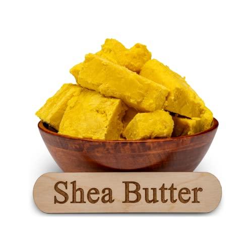 Plant Guru Raw African Shea Butter 5 lbs. Bulk Block 100% Pure Natural Unrefined YELLOW - Ideal Moisturizer For Dry Skin, Body, Face And Hair Growth. Great For DIY Soap and Lip Balm Making.