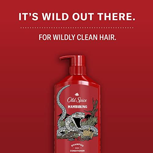 Old Spice Old Spice Men's 2-in-1 Shampoo and Conditioner, MambaKing, Twin Pack, 43.8 Fl Oz
