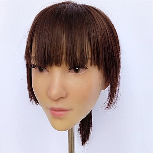 ?? asian beautiful young female silicone mask, Natural, 25cm*20cm*8cm