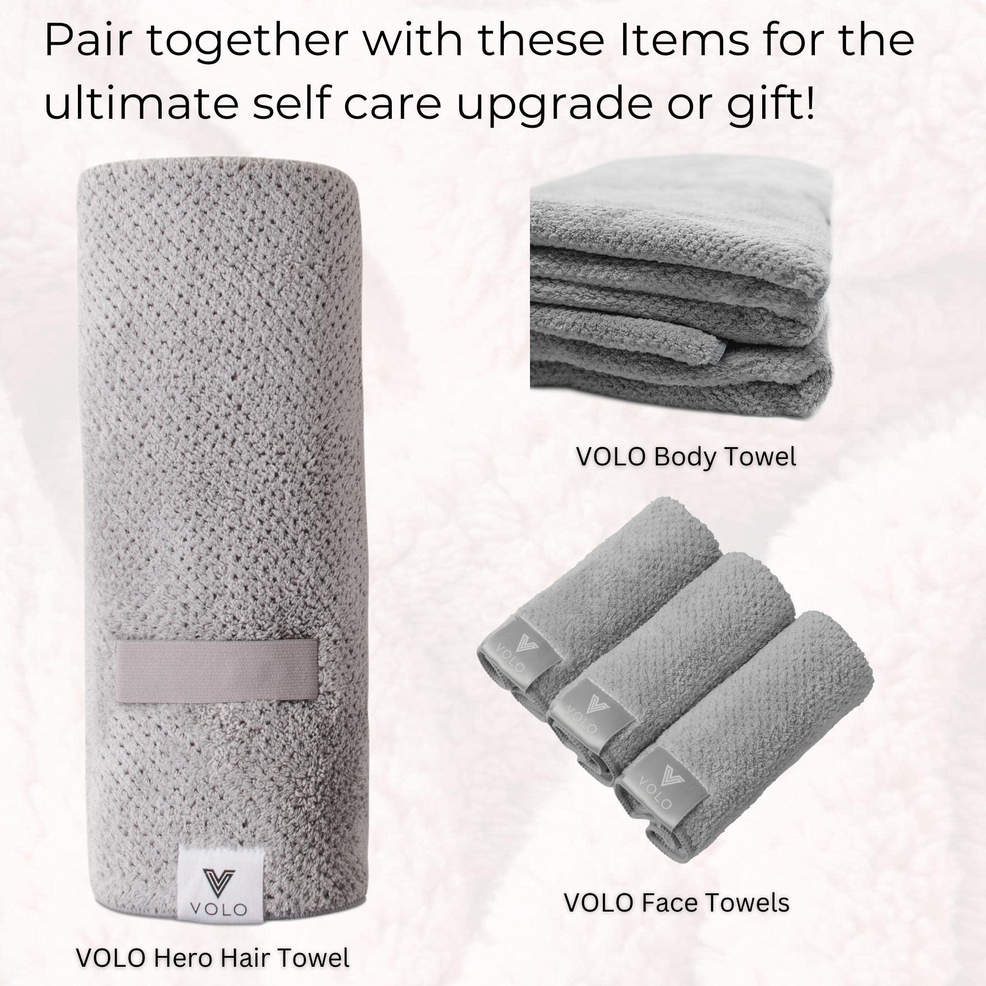 VOLO VOLO Luna Gray Spa Headband & Scrunchie Set for Women | Towel Hair Accessories for Makeup, Washing Face, Self Care & Skin Care | Ultra Soft, Absorbent & Stretchy | Perfect Pair Bundle | Microfiber