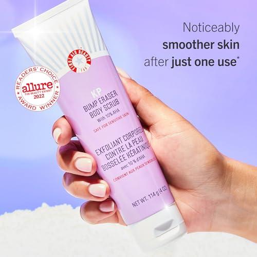 First Aid Beauty First Aid Beauty - Smooth Skin Season: KP Bump Eraser Body Scrub, 4oz, Ultra Repair Cream, 6oz, Anti-Chafe Stick, 0.35oz, Ingrown Hair Pads, 60 Pads, Deep Hydration & Exfoliating Body Essentials, 4ct