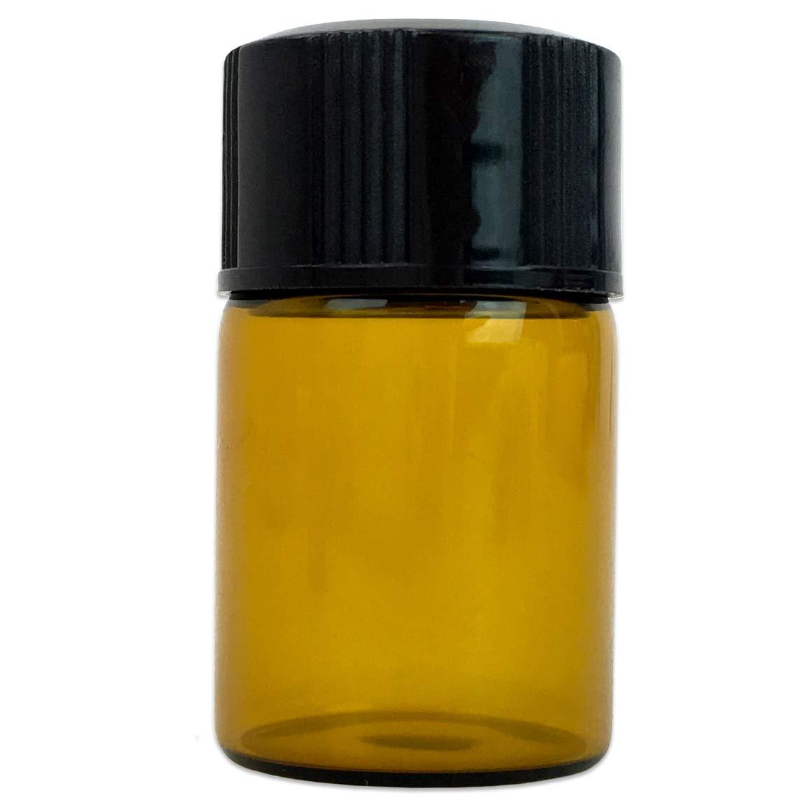 Beauticom Beauticom USA 5/8 Dram/2ML Amber Glass Vial for Lab Chemicals, Reagents, Serums, Oils and Other Liquids with Orifice Reducer and Dropper Top (Pack of 120 Pieces)