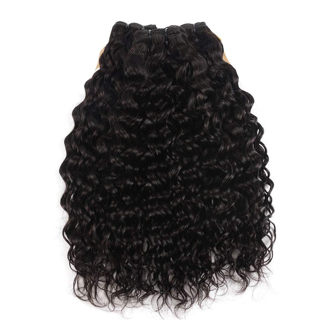 SSJFZM Hair Water Wave Bundle With Closure Frontal 3 Bundles Malaysian Hair Bundles With Closure Remy Human Hair Weave 4 Pcs 12 12 14 & Closure10