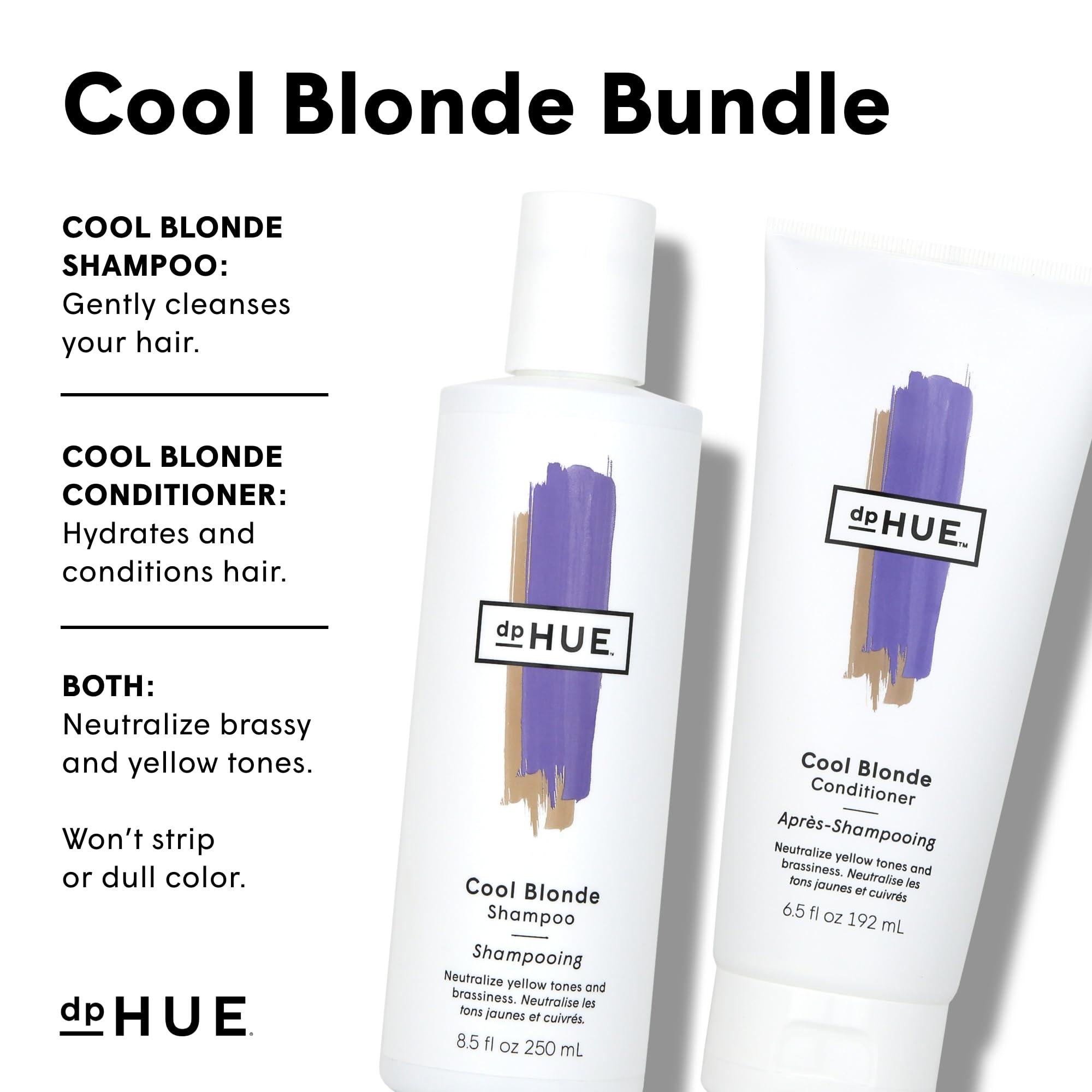 dpHUE dpHUE Cool Blonde Shampoo (8.5 oz) + Conditioner (6.5 oz) - Purple Shampoo and Conditioner for Color-Treated Hair, Neutralizes Brassy Tones
