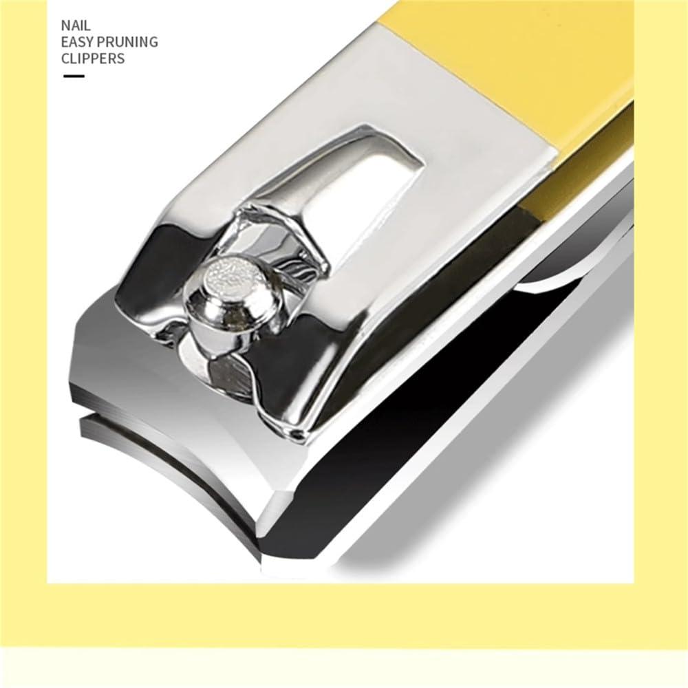 GROWBY Nail Clipper Set Household Men and Women\'s Portable Nail Clippers Eagle Nose Pliers,Yellow 12,Piece Set