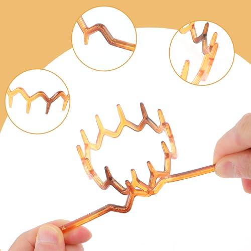 Tyqour Tyqour 4pcs Zig Zag Headband Non Slip Comb Headband Plastic Tooth Hair Comb Wavy Teeth Hairpin Headband for Women Girls Men