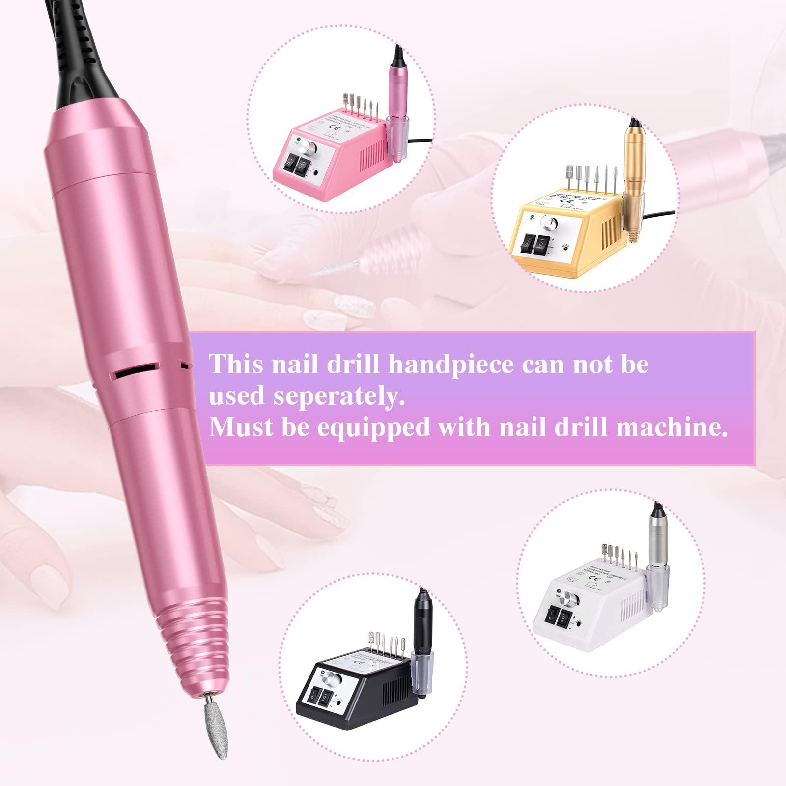 Hoinvo Nail Drill Handpiece Replacement for Professional Nail Drill Machine, 20000 RPM Handpeice Replacement Parts for SUBAY, ALLES, HOINVO and JIASHENG, Pink