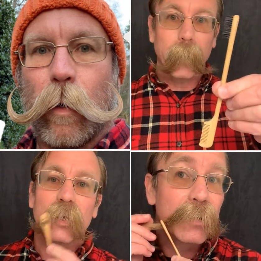 Green Beard Grmng Sapling Mustache Brush & Comb (2-pack) from Green Beard Grmng - Boar Bristle & Bamboo