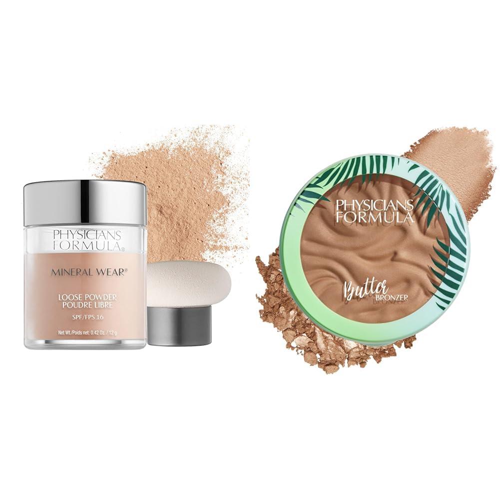 Physicians Formula Physicians Formula Mineral Wear Talc-Free Loose Powder and Murumuru Butter Bronzer for Silky Luminous Glow