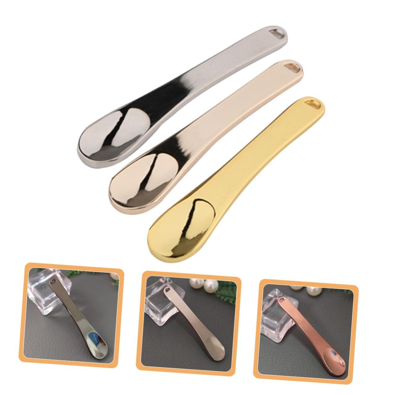 Gatuida Gatuida Cosmetic Spatula Makeup Scoop Spoons 3 Pack Face Cream Spatula Skincare Beauty Tool Cream Applicator Women\'s Cosmetics Spoon Zinc Alloy Makeup Spatulas