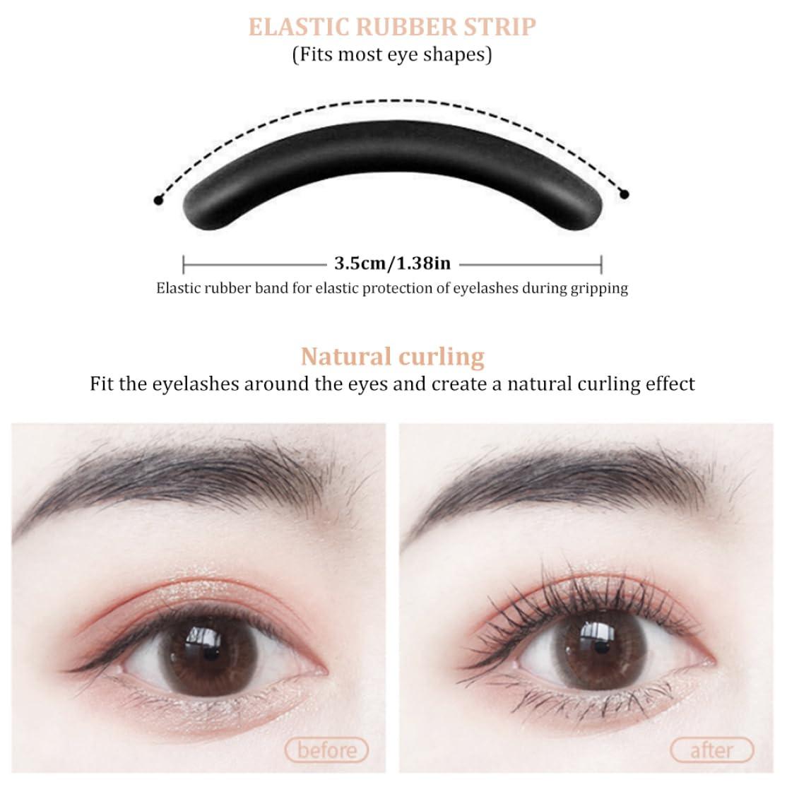 XUEYEGONGJI Eyelash Curler with Comb Metal Lash Curler with 2 Refill Pad Precision Lash Curling Tool for Women Girl Eye Makeup Tool Lash Curler with Comb