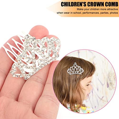 Lurrose Lurrose 4 Pcs Mini Tiara Hair Comb Princess Tiara Comb Princess Comb Shiny Rhinestone Tiara Crystal Rhinestone, Tiara Crystal Headband for Girls