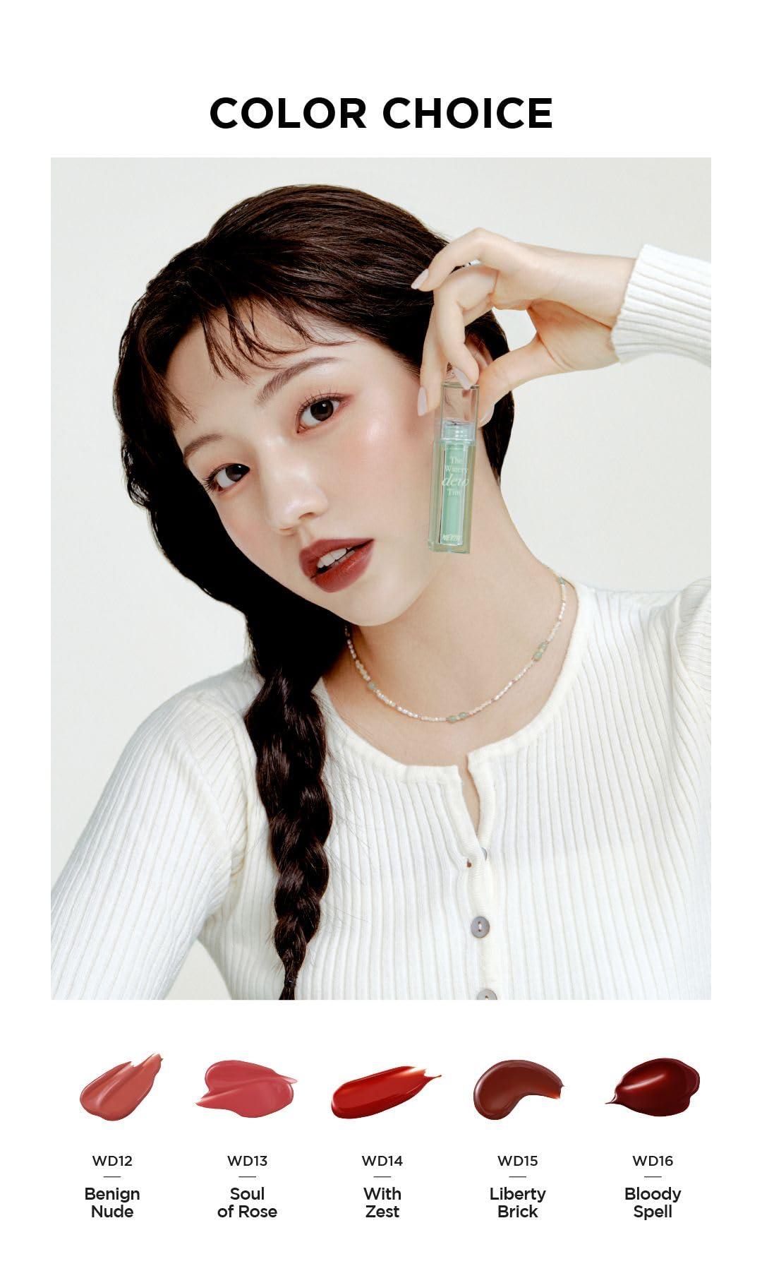 BY MERZY MERZY The Watery Dew Tint High-Pigment Glossy Lip Tint with Watery Shine Long-Lasting Moisture & Vivid Color #12 BENIGN NUDE, 0.14 fl oz