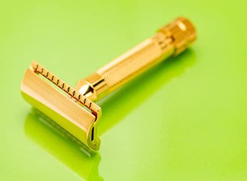 MERKUR Merkur Classic 2-Piece Double Edge Safety Razor Gold Plated, 1 Count
