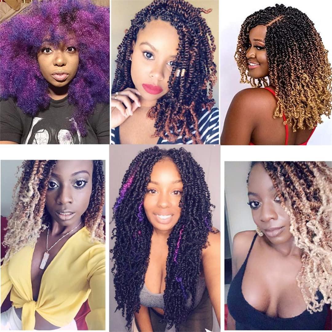 Sweejim Spring Hair 8 Inch Black Brown Ombre Braiding Hair Extensions 110G Synthetic Crochet Braids Hair B2 8inches 7Pcs/Lot